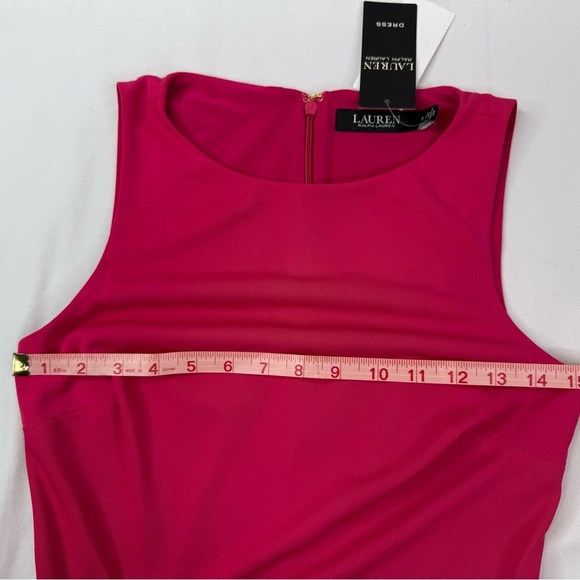 NWT Lauren Ralph Lauren Pink Zippered Self Tie Waist Sleeveless Jumpsuit Size 0 - Picture 9 of 13
